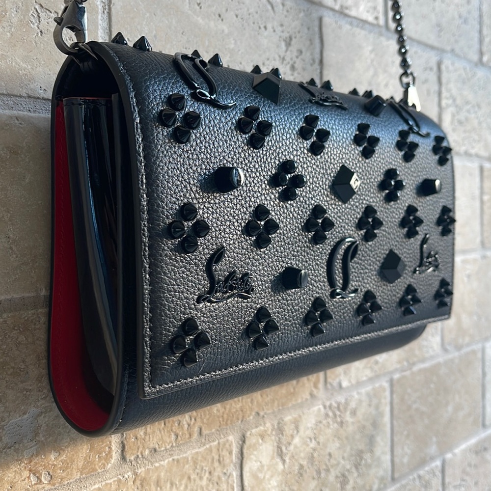 CHRISTIAN LOUBOUTIN Black Studded Crossbody Bag